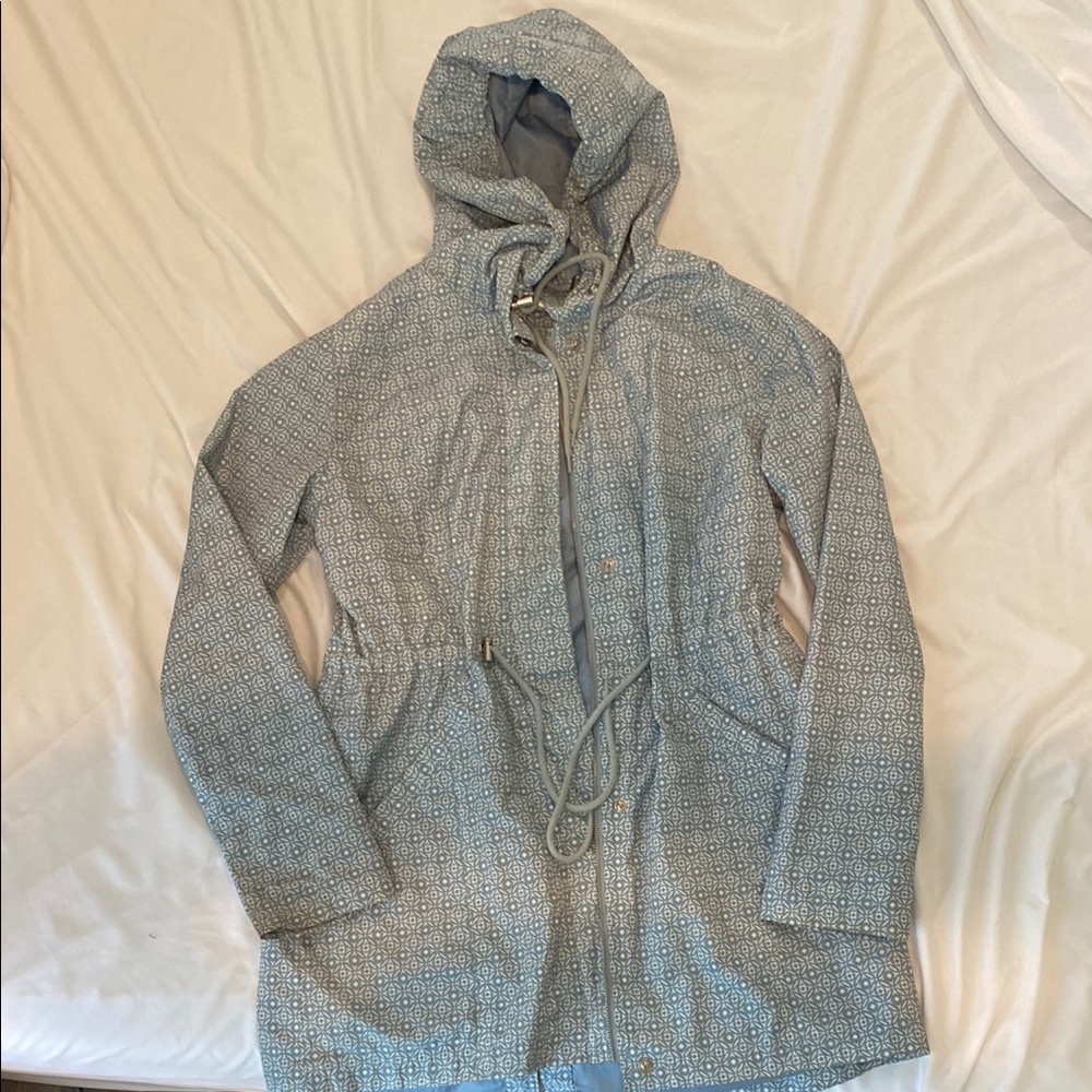 Blue Patterned Rain Jacket